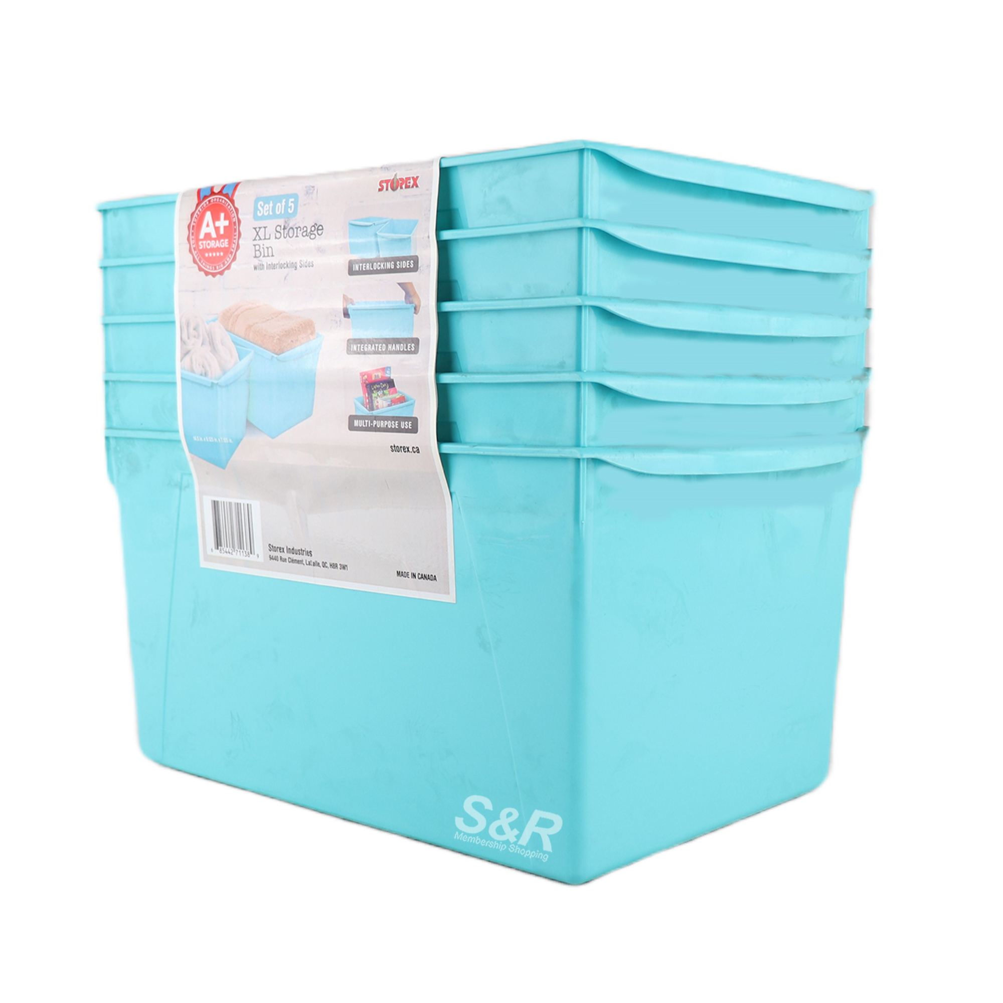Storex XL Storage Bin 5pcs Storex XL Storage Bin 5pcs